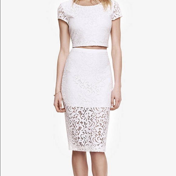 🌷Express High Waisted Lace Midi Skirt. Sz 8 NWT💐 - Picture 1 of 5